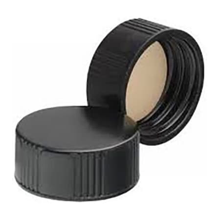 Cp Lab Safety. Wheaton 24-400 Black Phenolic Caps, PTFE Liner, Case of 500 W240827